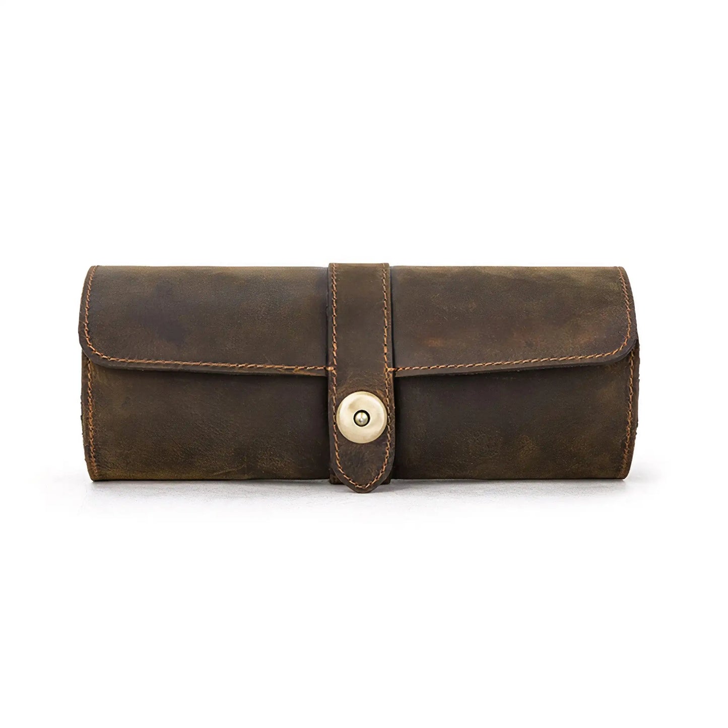 Vintage Leather Watch Roll Case