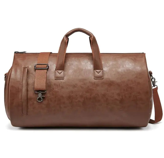 Weatherproof Leather Duffle with Flexible Strap